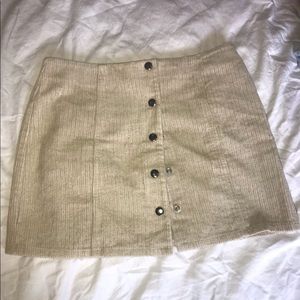 Corduroy button up mini skirt
